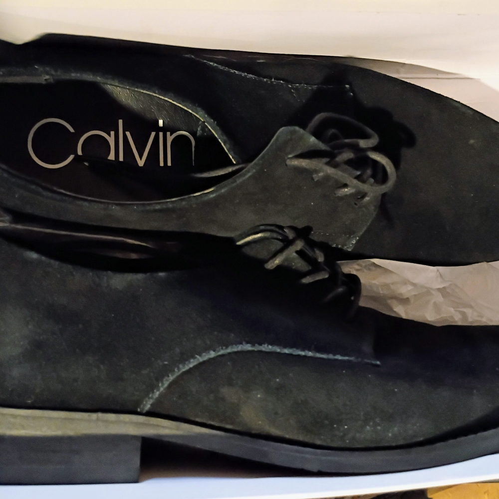 Calvin Klein Men's Dark Suede Oxfords